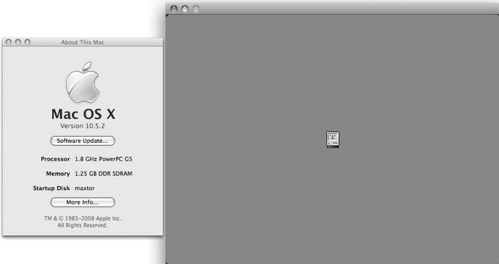 Рис. 8.35. Leopard и Mac OS 9 работают вместе!