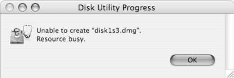 Рис. 1.2. С помощью Disk Utility нельзя создать копию текущего загрузочного диска