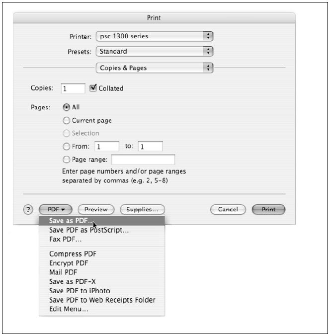 Рис. 2.31. Сохранение документа в формате PDF